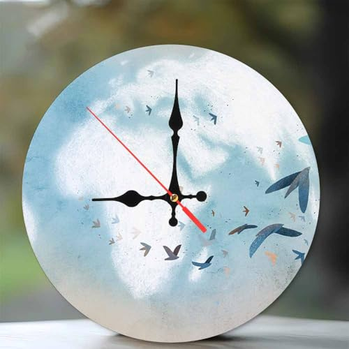 Relojes personalizados de 10 pulgadas con imagen, reloj silencioso redondo personalizado de madera, relojes de pared con foto personalizada, silencioso, sin tictac, decoración redonda para sala de