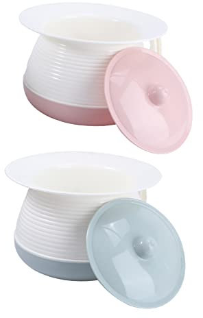 WRITWAA 2pcs Chamber Pot Urinal Bucket for Toilet Training Plastic Bucket Lid Non-Slip Handle Multi-Purpose