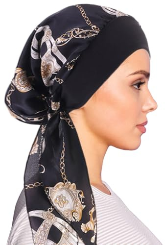 ORKSEA Chemo Headwear for Women UK Silky Headscarf Hair Loss Head Scarf for Women Ladies Cancer Scarves Turbans Bandanas Beanie Hat Cap