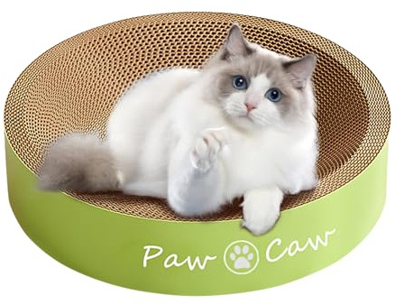 Planche À Gratter pour Chat - Tapis À Grater Rond Ondulé À Griffes, Surfaces À Gratter durabless, Lit De Salon Longue Durée, Matériau Recyclé Respectueux des Animaux De Compagnie, Endroit De Repos