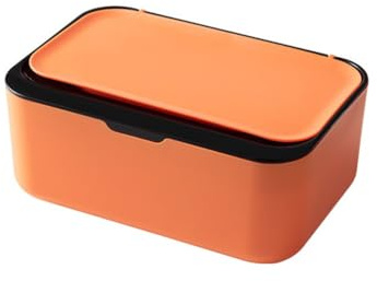 NINMORTH Scatola dispenser per salviettine per bambini, con coperchio, per salviettine umidificate in plastica PP con guarnizione freschezza, 19 x 13 x 7,8 cm, per arancione/blu/grigio/nero