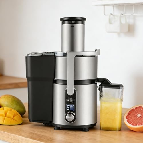 pealiritansemen Exprimidor Centrífugo Comercial | Exprimidor De Naranjas De 1250 W, Tolva De 84 mm, Alto Rendimiento De Jugo, 5 Velocidades, Piezas Desmontables, Limpieza Rápida, para Restaurantes