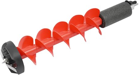 Yikmid Taladro de hielo de aleación de aluminio y nailon, apto para uso en invierno, 6 pulgadas, manual, ligero (1,3 kg), con protector de hoja, 75 cm de largo, para pesca en hielo y camping de