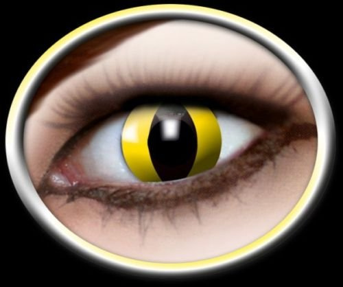 1par de colores Contacto lente Año lente Yellow Cat Gato Ojos Amarillo
