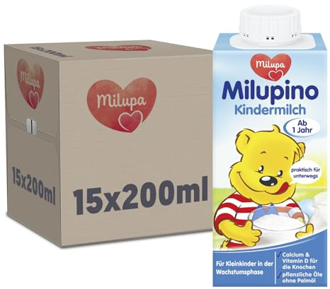 Milupa Milupino Kindermilch trinkfertig 15x200ml, 1-3 Jahre, für Kleinkinder in der Wachstumsphase