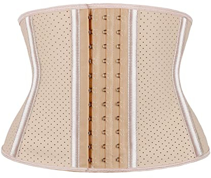 Atbuty Corsé Corto de Cintura para Torso, Faja Deportiva de látex para Debajo del Busto, Beige (Torso de 9 Pulgadas, Transpirable, 9 Huesos), M