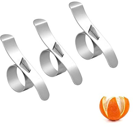 Éplucheur d'orange, couteau à éplucher les agrumes, anneau en acier inoxydable 430, ouvre-orange (7,1 cm)