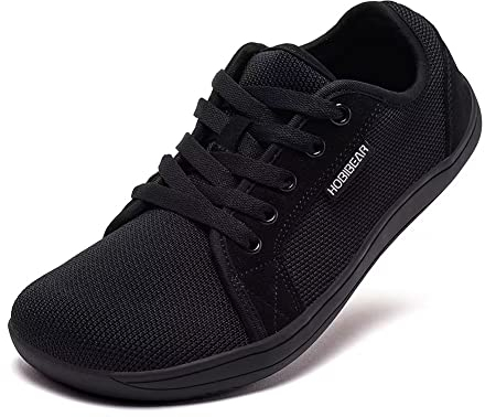 HOBIBEAR Unisex Breite Barfuss Schuhe Damen Herren Barfußschuhe Minimalistische Outdoor Trail Running Walking Schuhe(Schwarz,EU 44)