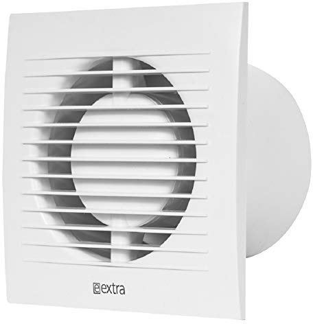 Ø 100mm Badrumsfläkt med timer och fuktighetssensor - Vit Silent Extractor Väggfläkt - Fläkt för kök Toalett Badrum