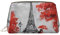 Beauty case in pelle dorata – Torre Eiffel Parigi stampa pittura borsa cosmetica da viaggio con organizer, astuccio portatile per uso quotidiano, Oro, Taglia unica