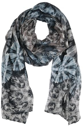 LUMBERJACK Sciarpa da Donna Morbida in Viscosa, Fantasia Tie-Dye Grigio, Elegante e Calda, Con Scatola Regalo