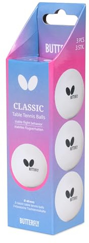 Butterfly Classic Table Tennis Balls - Pelota de tenis de mesa clásica premium para interior y exterior