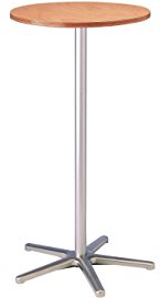 Maul | Stehtisch | Ø 600 mm | 1100 mm hoch | Gestell Silber | Platte Buche-Dekor