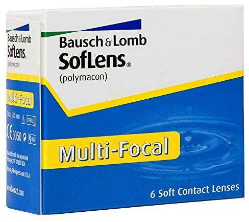 Bausch + Lomb SofLens Multifocal Monatslinsen, Gleitsicht-Kontaktlinsen, weich, 6 Stück/BC 8.8 mm/DIA 14.5 / +2,00 Dioptrien