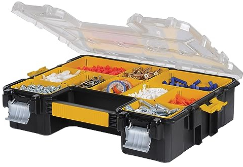 DEWALT Caja organizadora con divisores, cierre de metal, 10 compartimentos (DWST14825)