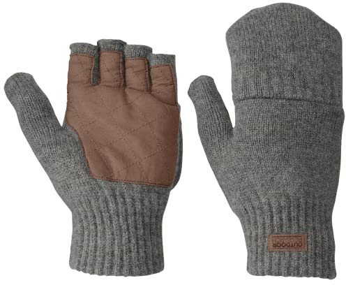 Outdoor Research Men's Lost Coast Fingerless Mitts, Pewter, S
