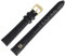 MARBURGER Uhrenarmband 12mm Leder Schwarz Gold Alligator Prägung Mit Naht - Montage Set 5281210000220