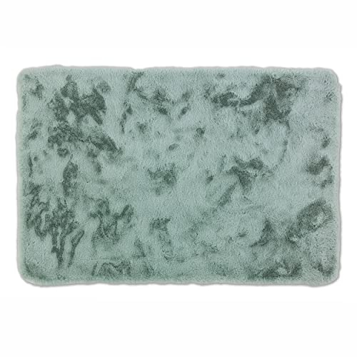 Schöner Wohnen Kollektion Badezimmerteppich 67 x 110 cm – sehr Flauschige Badematte Mint – waschbar und rutschhemmend
