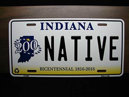 MNUT Indiana Kfz-Kennzeichen Indiana State Nummernschild 15,2 x 30,5 cm