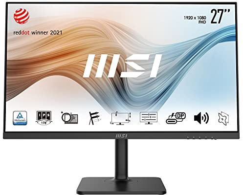MSI Modern MD271PDE 27 Zoll Business Monitor, FHD (1920x1080), 75 Hz, IPS Panel, USB-C, Schwarz