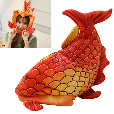 XIYUAN funny fish head hat- fish costume hat-Sea Animal Hats - Costume Hats -Funny Fun and Crazy Hats in Many Styles Red