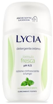 Lycia, Detergente Intimo Formula Fresca con Estratto di Menta, Rinfrescante e Rigenerante per Uso Quotidiano, Deterge con Delicatezza e Dona Sollievo Immediato, pH 4.5, 200 ml