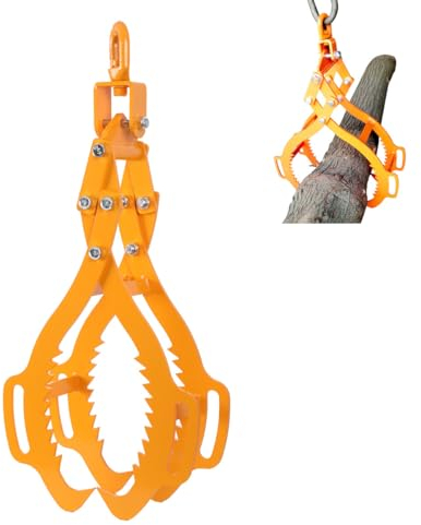 ECUTEE Forstzange Rückezange Verladezange 1500 kg 630mm 25Inch Holzzange Zugkraft Hebezange Holzgreifer Packzange Forstzange für Baumstämme mit 4 Klemmdornen