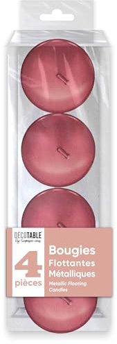 Schwimmende Metallkerzen, Rosa-Gold