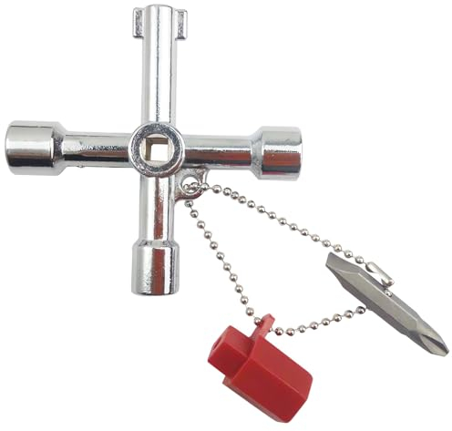 Chiavi a Croce 4in1 Chiave di Utility Chiave a 4 Vie Chiave Multifunzione in Metallo Chiave Triangolare Contatore Piazza Chiave 4-Modi Multifunzionale Chiave Chiave Quadrata,Chiave a Croce Universale