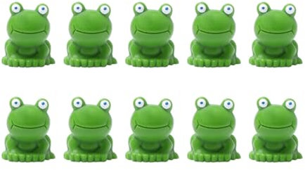 QEQSHQO 10 pièces Mini Grenouille en Résine,Petites Grenouilles Figurines Miniatures pour Micro Paysage Miniature Décor DIY,Bonsaï Artisanat Ornements (Mini) (Vert)