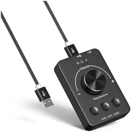 Sefdrert Manopola di Controllo Volume USB Controller Altoparlante Computer Multimediale Manopola di Regolazione Disattiva Audio con Un Tasto Bluetooth con Riproduzione Pausa