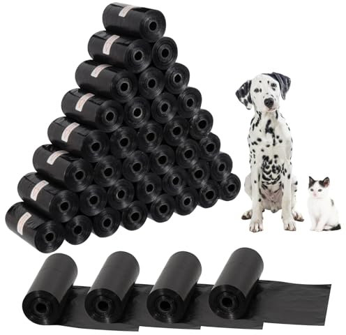 YSWOVUO 800 Stück Hundekotbeutel, 30x22cm Kotbeutel für Hunde, Auslaufsicher und Tragbar Hundetüten, Dog Poop Bags für Drinnen und Draußen, Kackbeutel für Hunde Katze, Schwarz Hunde Kotbeutel Rollen