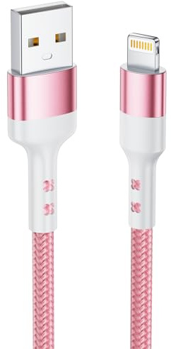 Baileku Câble iPhone, 1M Cable Chargeur iPhone Charge Rapide Certifié MFi Câble Lightning USB Nylon Tressé Fil Chargeur Lightning Cordon pour iPhone 14 13 12 11 Pro Max Mini XS XR X 8 7 6 6s SE, iPad