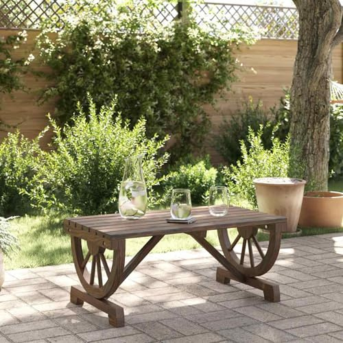 HOMELEN Trädgårdsbord 90 x 50 x 40 cm, massivt trä gran för terrass, trädgård, balkong – robust trädgårdsbord av massiv gran med praktiska armstöd, idealiskt, bord och soffbord