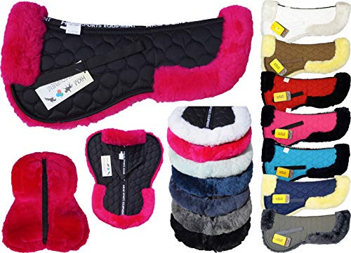 HKM Sella e Briglia in Vera Pelliccia di Agnello, Colore Tortora, 6821