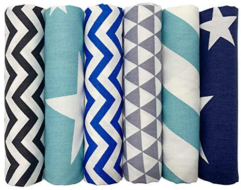 aufodara 6-delad bomullstyg, textil, lapptäcke, sömnad, quiltning, gör-det-själv handgjort tyg för sömnad 50 x 50 cm kläder sömnad hantverk (U-B906)