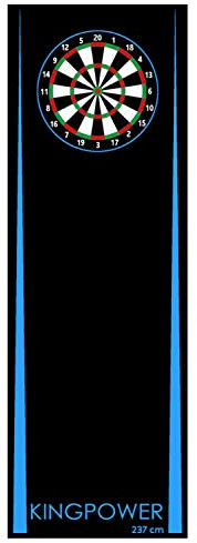 Kingpower Dart Teppich Matte Blau Steeldart Dartpfeile Dartboard Zubehör Dartteppich Target Oche Darts Abwurflinie Schutz Gummi Boden Dartscheibe 237 x 80 cm