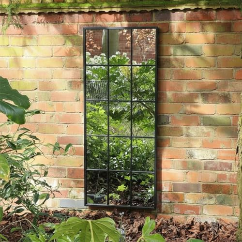 Melody Maison Extra Large Matt Black Window Mirror 144cm x 59cm