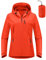 Outdoor Ventures Damen Regenjacke 10000MM Wasserdicht Leichte Gefüttert Packbar Sportjacke Funktionsjacke Atmungsaktiv Fahrrad Jacke mit Kapuze Orange L
