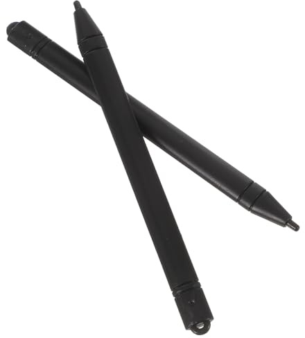 Stylet Tablette Graphique Noir en Plastique pour Écrans Tactiles, 2 Pièces | Écriture Précise et Contrôle du Curseur, Compatible Tactile, pour Dessin et Magazines, Usage Bureau