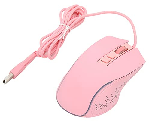 XUXHOU RGB trådspel anslutna 4 DPI PICCON PCC PC PC MOUSE för spelkontor (PINK)