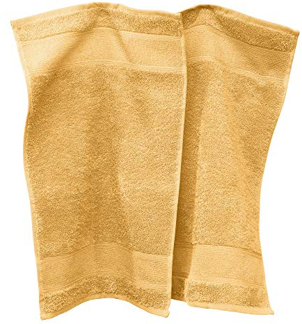 Erwin Müller Gästetuch Karlsruhe 2er- Pack 100% Baumwolle gelb Größe 30x50 cm - extrem saugstark, leicht, flauschig weich, hautschmeichelnd (weitere Farben)
