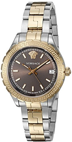 Versace Damen Analog Quarz Uhr mit Edelstahl Armband V12040015