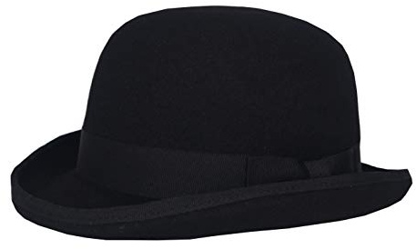 Brcus Chapeau Melon Classique en Laine pour Homme - Noir - 56/58 cm (M)