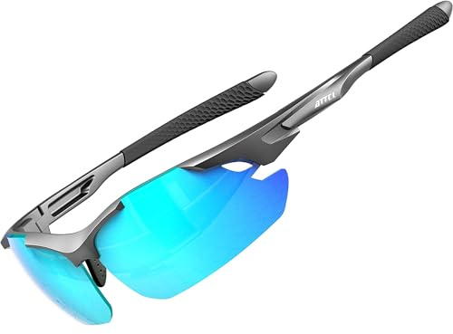 ATTCL Gafas de sol polarizadas deportivas mejoradas para hombres, mujeres, ciclismo, conducción, pesca, protección UV400 CAT 3 CE 7027-C2 Blue