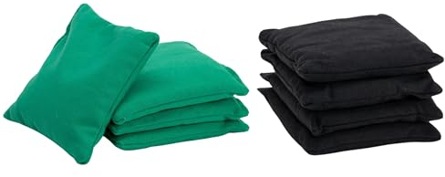 Cornhole Bags – Cornhole Säckchen 2 x 4 Offizielle ACL-lizenziert – 450gr - Cornhole Spiel Outdoor - mehrere Farboptionen (Schwarz/Grün)