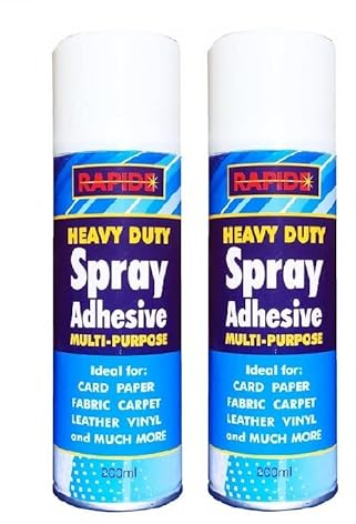 2x 300ml Heavy Duty Spray Adhesive Multi Purpose Use for Card Paper Carpet Leather Vinyl Fabric