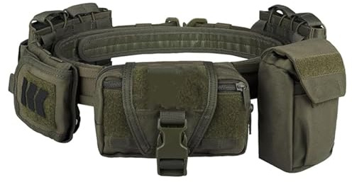 PIKEON Taktiskt stridsbälte snabbfrigörande rigger 4,5 cm inre och yttre Airsoft bälte kraftiga bälten för män, Armégrönt, one size