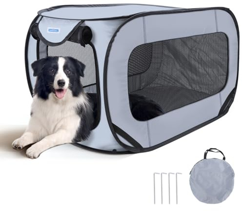 Nobleza Cage Portative pour Chien Chat de Voiture, Parc Pliable pour Chien, Clôture pour Animaux de compagnie en Tissu Oxford Imperméable Plaqué, Adaptée à l'intérieur et à l'extérieur, 93*54*54 cm