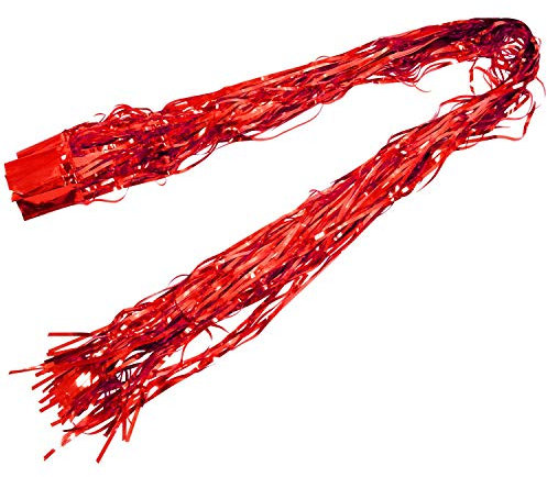 Pqahffowr Cortina de Franja de Puerta Cortina de Papel de Aluminio metalico Cortina de Franja de Puerta para Fiesta de Navidad de Boda para Fotografia, Rojo: 100 * 200cm